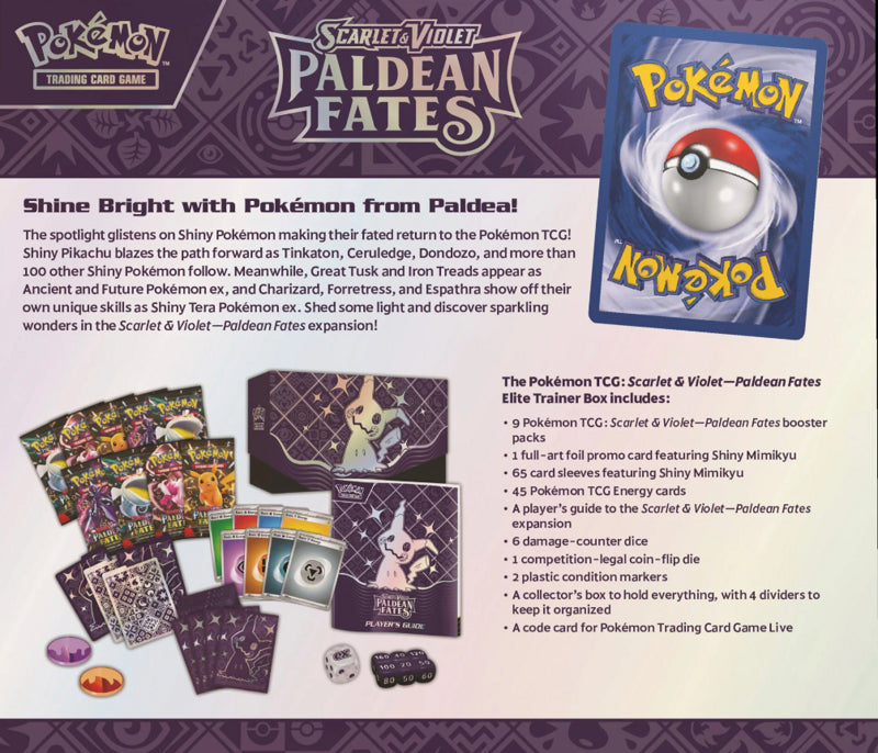 PRE ORDER* Pokémon TCG Scarlet & Violet 4.5 Paldean Fates Elite Train – Wishlist Collectables